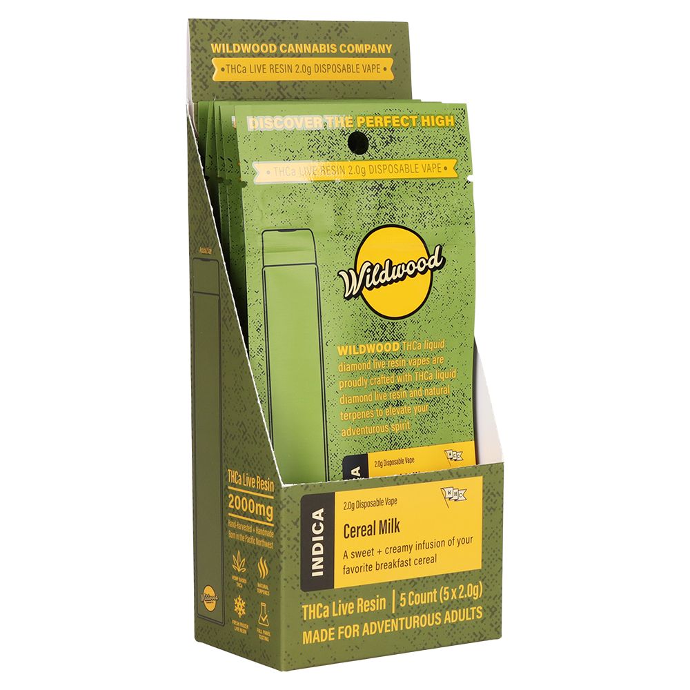 Wildwood Dispensary Grade Live Resin THCA Disposable | 2g | 5ct Display - Discreet Smoker
