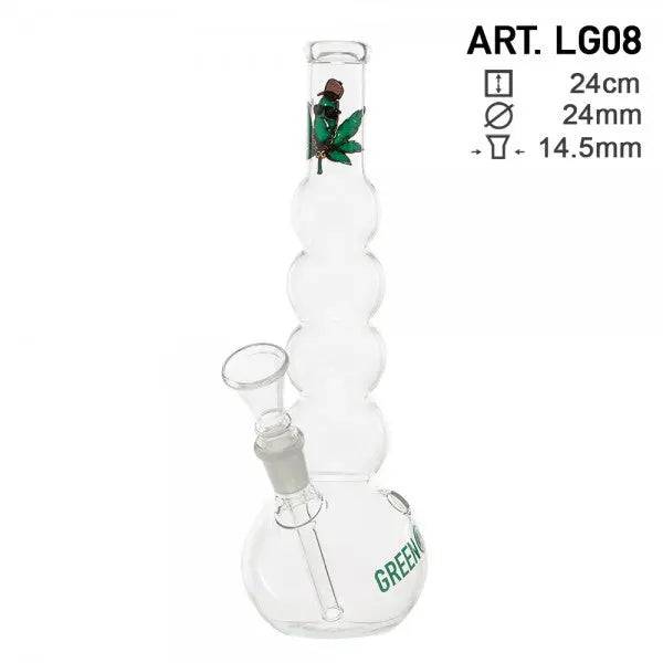 Greenline | 9" Glass Bubble Body Water Pipe - Discreet Smoker