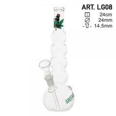 Greenline | 9" Glass Bubble Body Water Pipe - Discreet Smoker