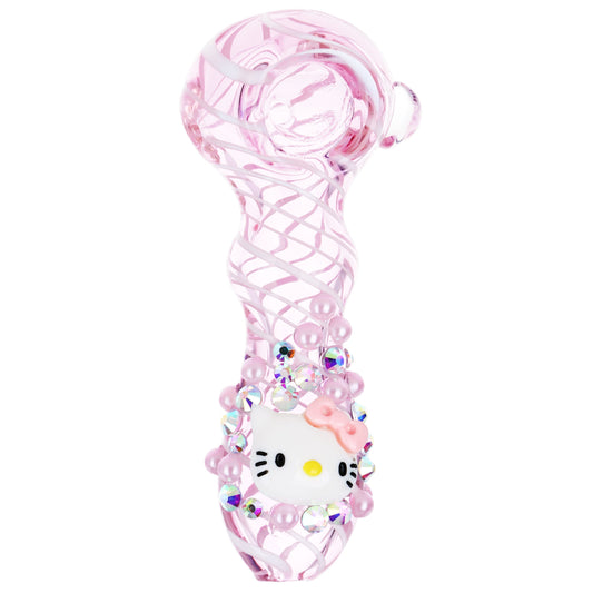 Hello Kitty Glass Spoon Pipe - 4" - Discreet Smoker