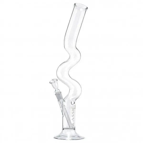 19.5" Classic Zig Zag Colored Glass Water Pipe Bong - Discreet Smoker