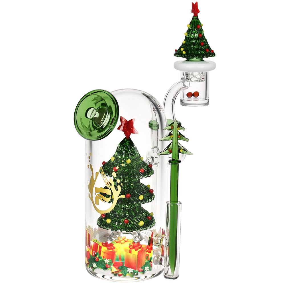 Pulsar Christmas Tree Glass Dab Rig Set - 5.75" / 14mm F - Discreet Smoker