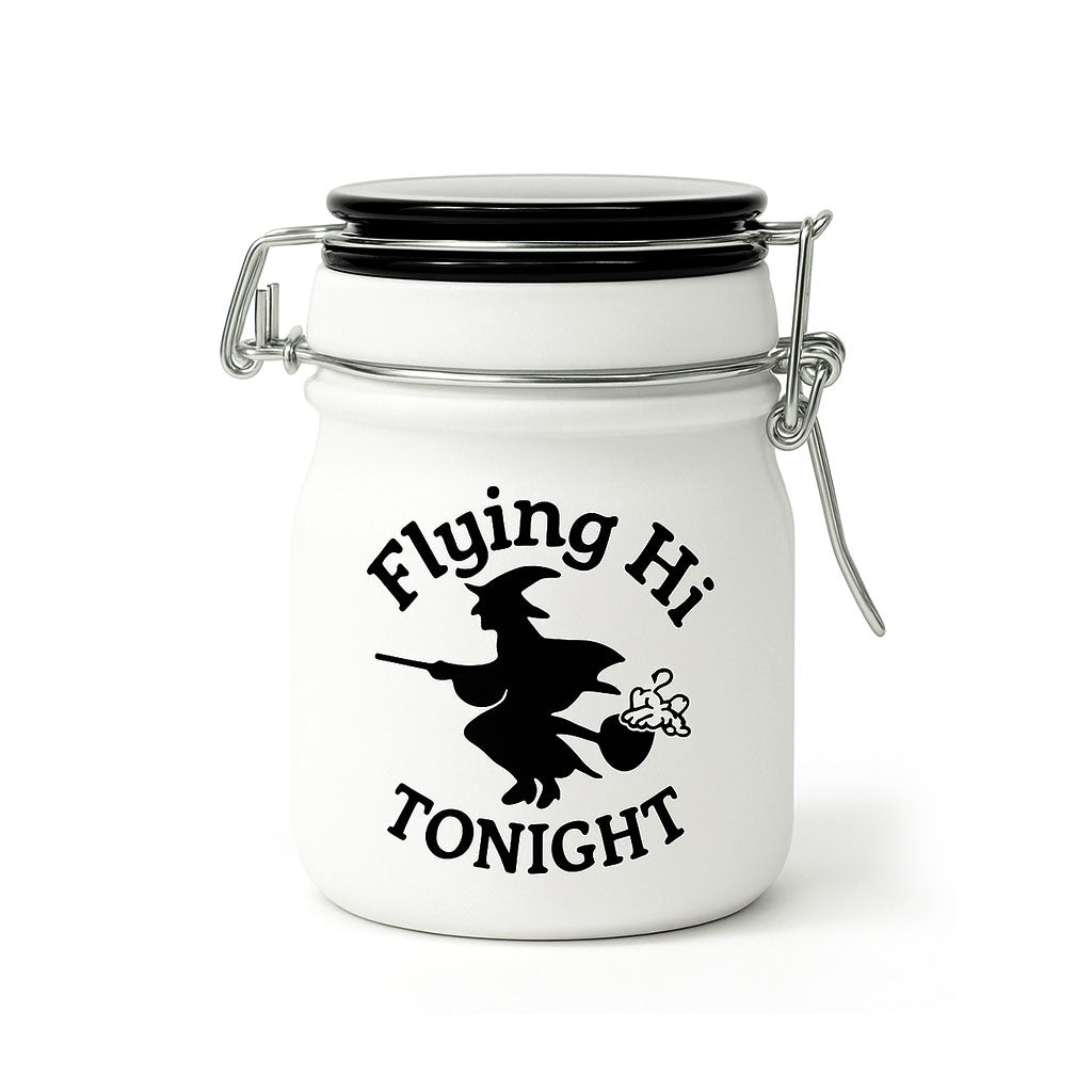 FLYING HI TONIGHT FROSTED GLASS STASH JAR WITH CLAMP LID - Discreet Smoker