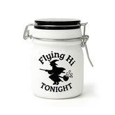 FLYING HI TONIGHT FROSTED GLASS STASH JAR WITH CLAMP LID - Discreet Smoker