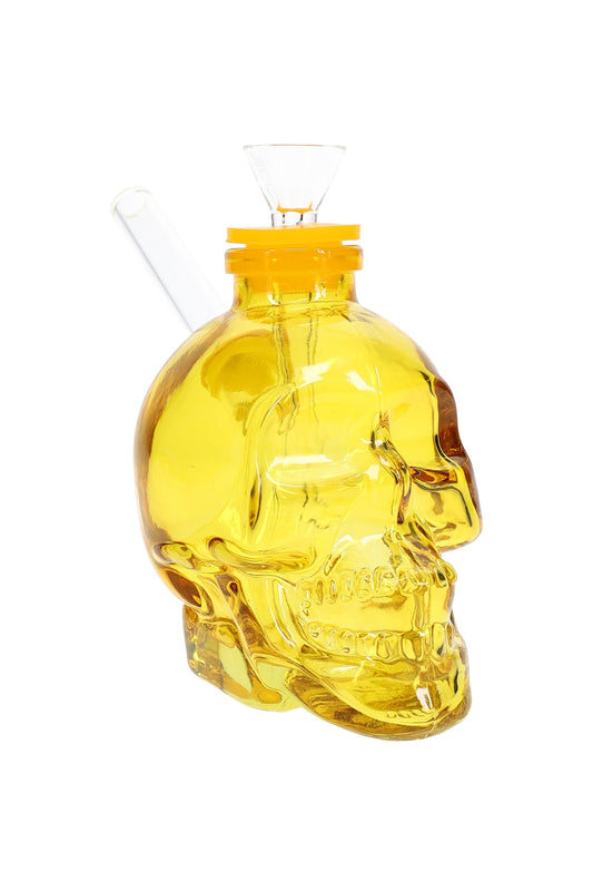 Colored Skull Glass Bong “Bone Bank” – 4″ - Discreet Smoker