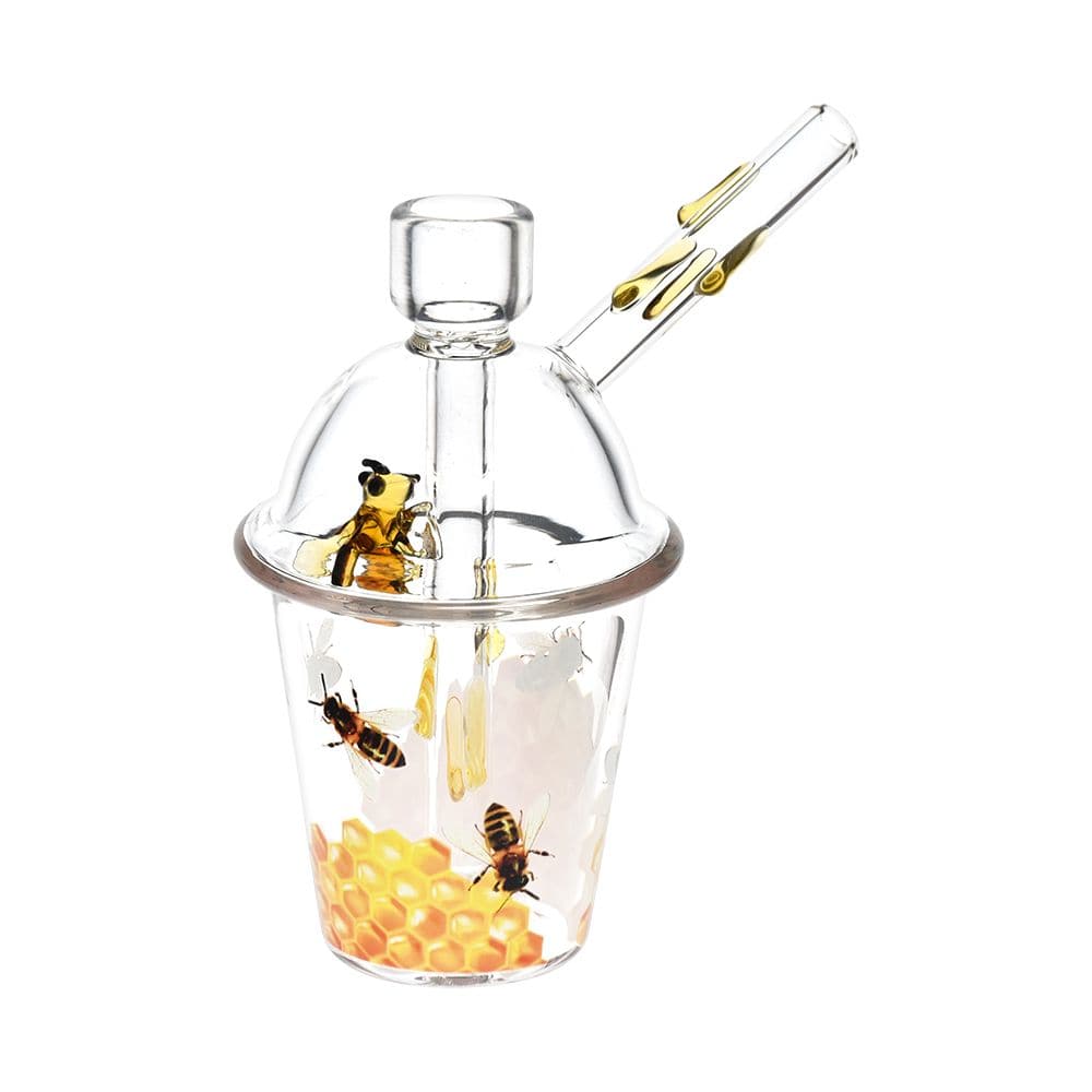 Buzzin' Bee Glass Cup Bubbler - 5.5" - Discreet Smoker