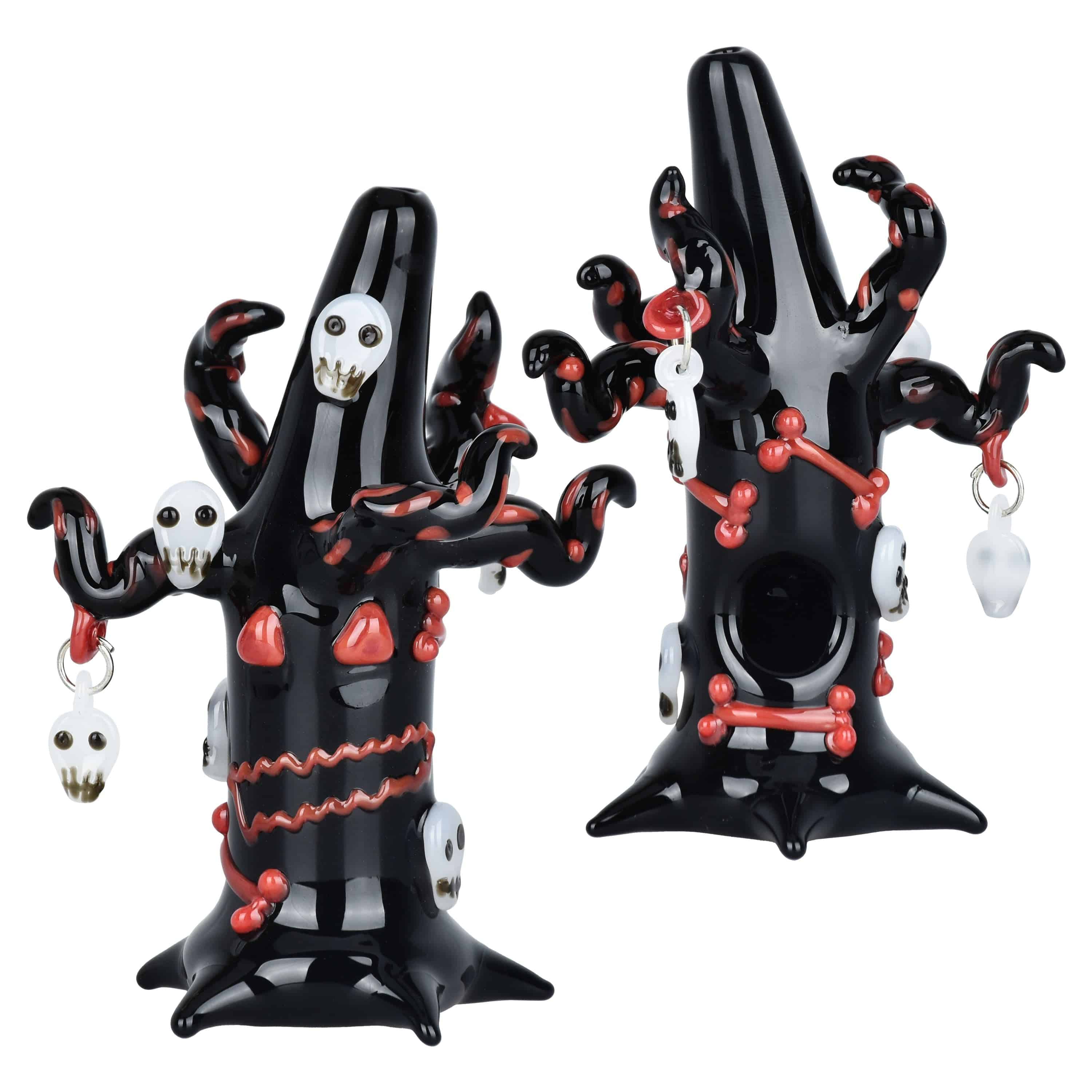 Spooky Halloween Tree Glass Hand Pipe - 5" - Discreet Smoker