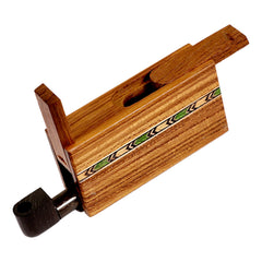 Sneaky Tokes Teakwood Box w/ Ebony One Hit Pipe - Discreet Smoker