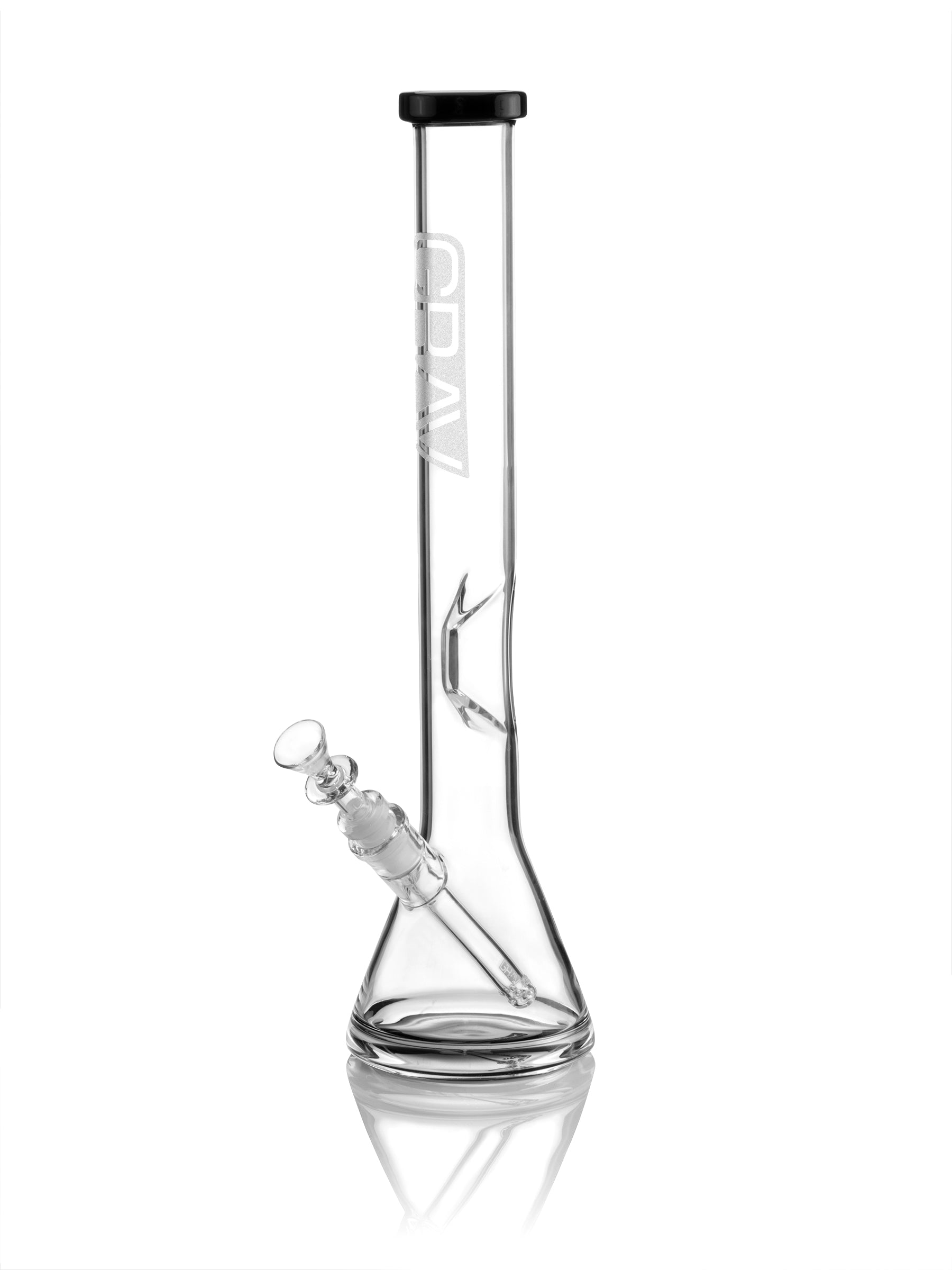 GRAV® Large, Black Accent Beaker Base Water Pipe - Discreet Smoker