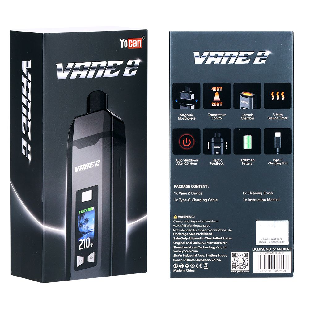 Yocan Vane 2 Dry Herb Vaporizer | 1200mAh - Discreet Smoker