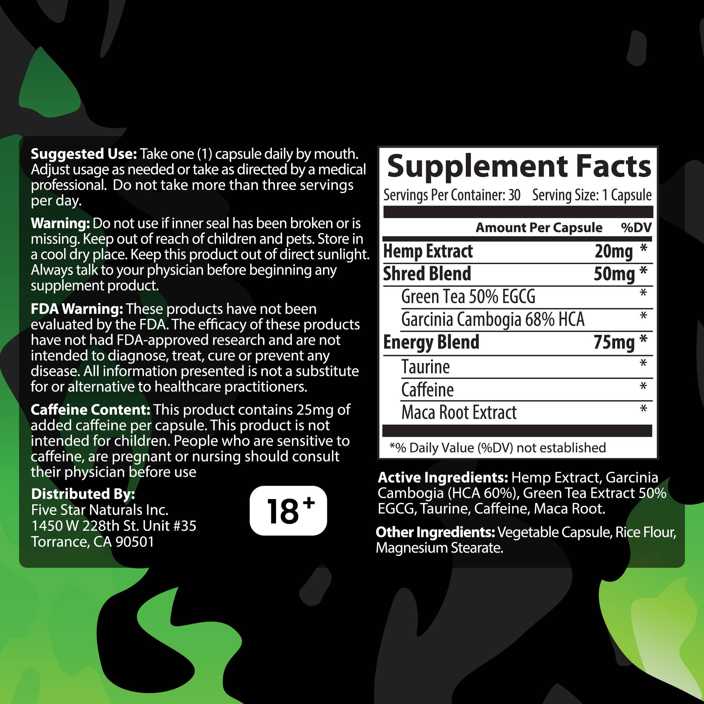 Flex Shred | Natural Fat Burner Capsules - Discreet Smoker