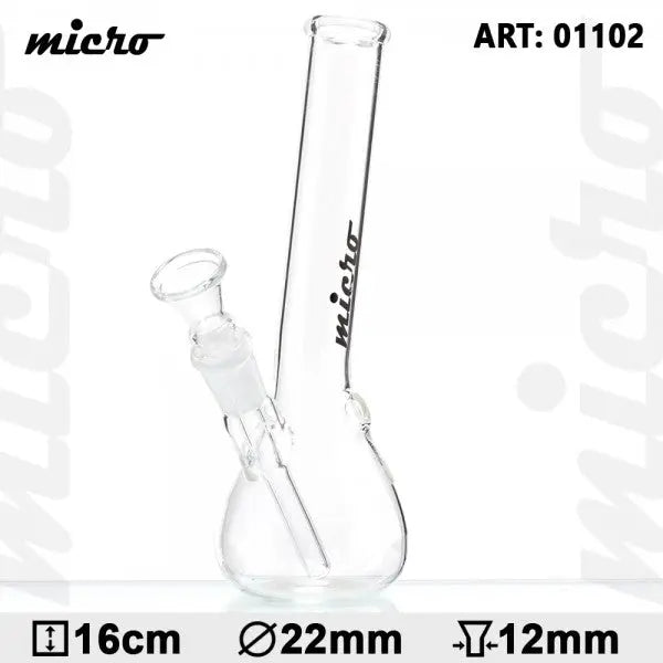 Micro | 6" Hangover Glass Water Pipe - Discreet Smoker