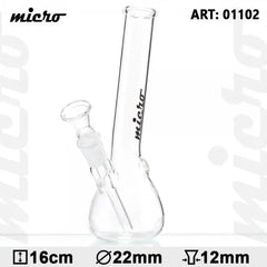 Micro | 6" Hangover Glass Water Pipe - Discreet Smoker
