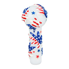 Patriot Leaf Glow In The Dark Glass Spoon Pipe - 5" - Discreet Smoker