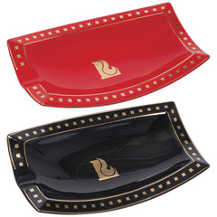 Lucienne Curved Rectangle Ceramic Cigar Ashtray | 8.75" x 5" - Discreet Smoker