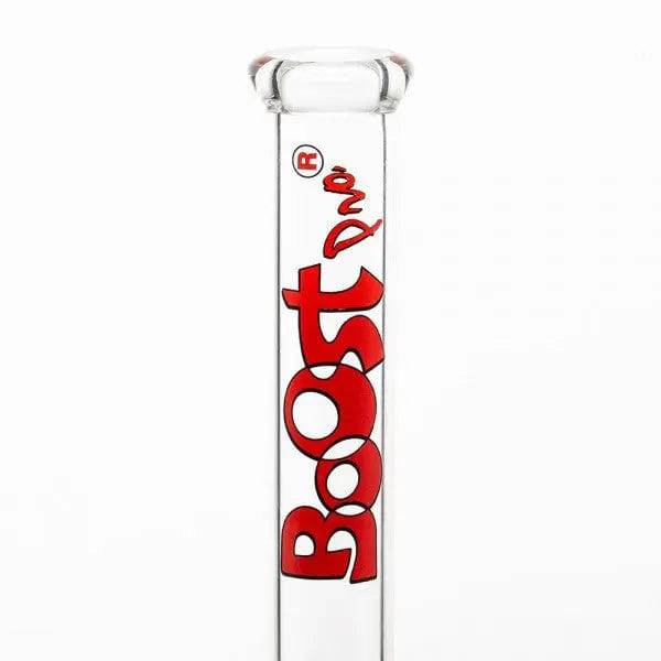 Boost | 17" Red Beaker Base Glass Water Pipe - Discreet Smoker