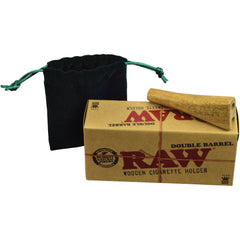 Raw Double Barrel Wooden Cig Holder - 1 1/4" - Discreet Smoker