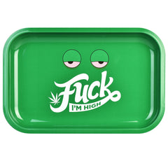 Fuck I'm High Metal Rolling Tray - Discreet Smoker