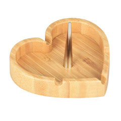 Heart Spiked Ash Tray-Bamboo - Discreet Smoker