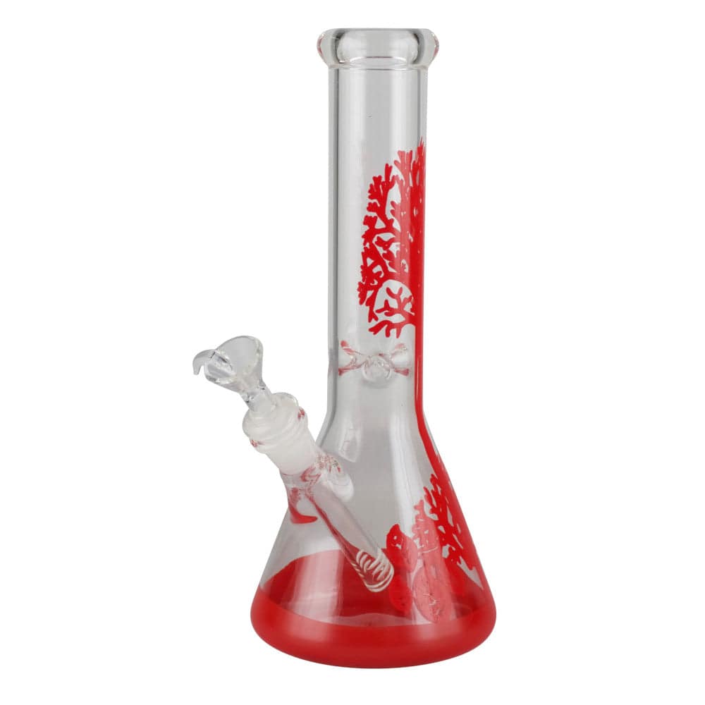 Red Tree Glass Beaker Bong - Discreet Smoker
