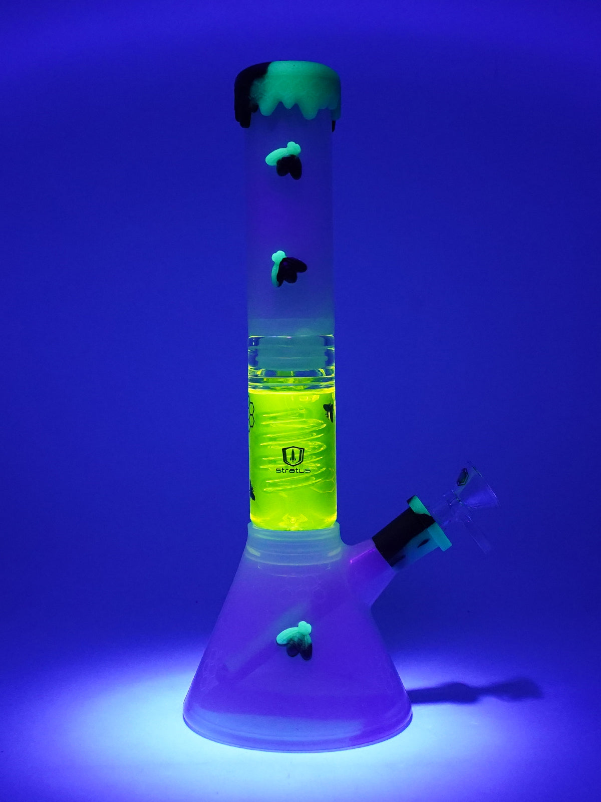 Stratus Silicone Bee Clear Freezable Perc Bong - Discreet Smoker