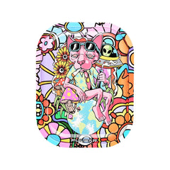 Pulsar Mini Metal Rolling Tray - Chill Cat / 7"x5.5" - Discreet Smoker