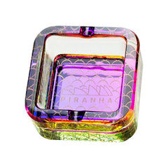Piranha Scales Cube Glass Ashtray | 2.8" - Discreet Smoker