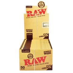 RAW Cut Corners Rolling Papers | Single Wide - Discreet Smoker