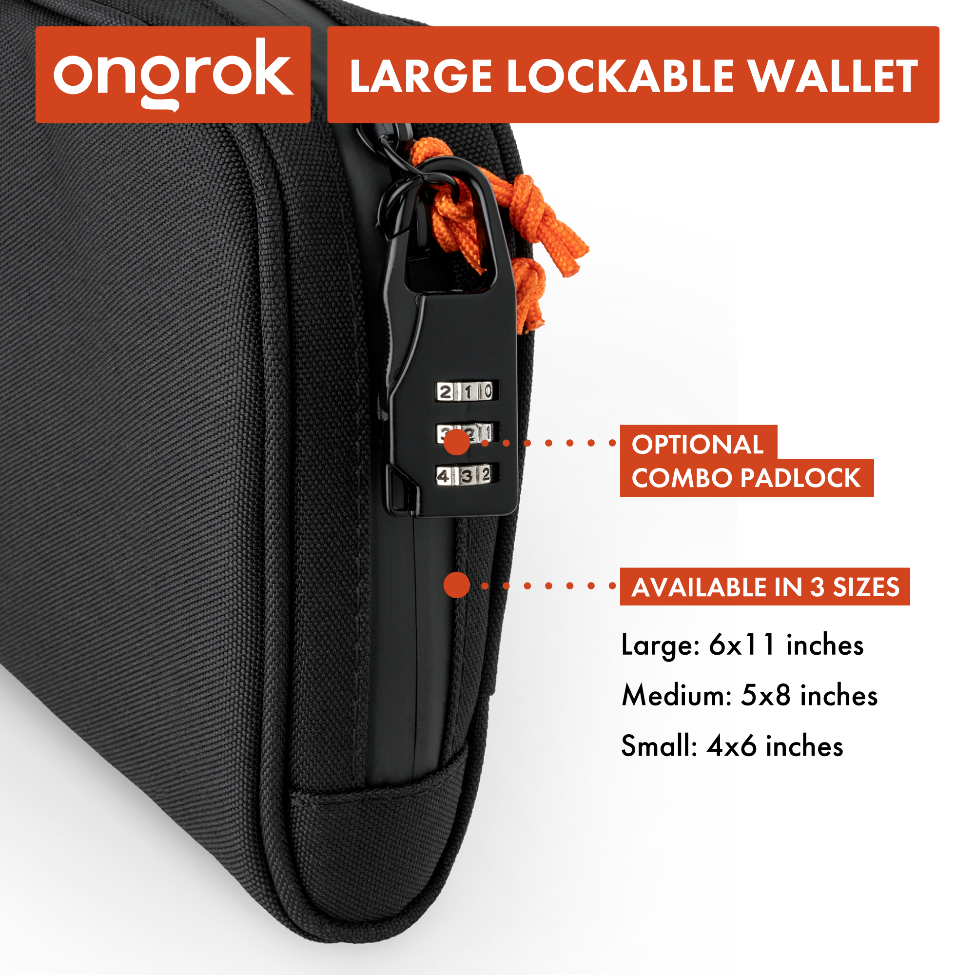 Ongrok Carbon-lined Wallets with Combination Lock V 2.0 | 3" Sizes (Small, Medium, Large) - Discreet Smoker