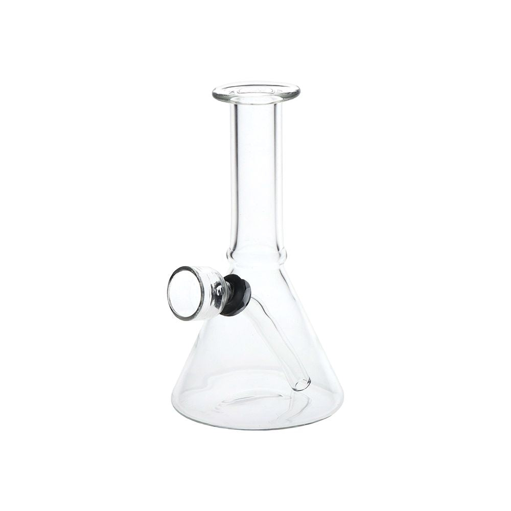 Mini, But Mighty Beaker Glass Water Pipe - 4.75" / Clear - Discreet Smoker