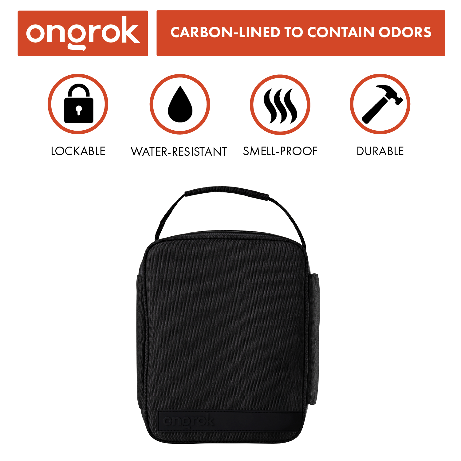 Ongrok Large Carbon-Lined Case with Combo Lock - Discreet Smoker