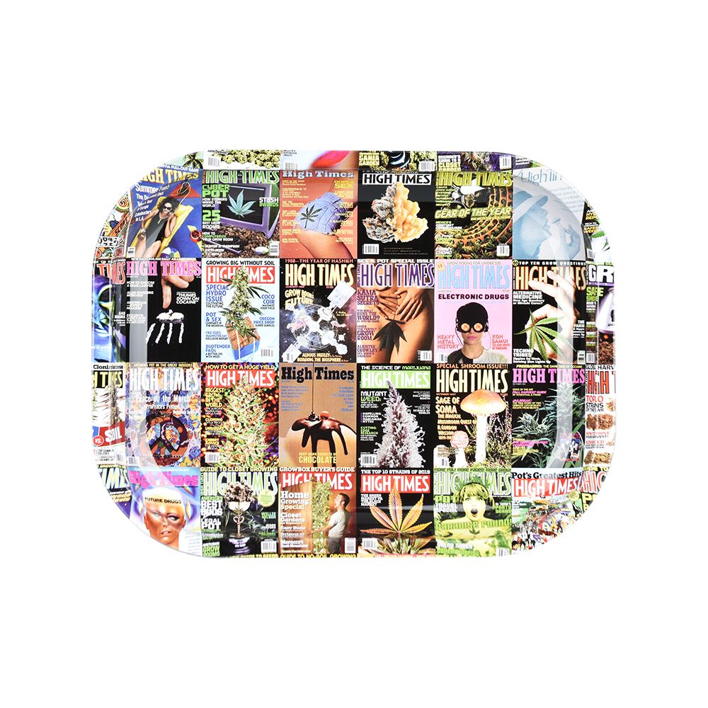 High Times x Pulsar Mini Metal Rolling Tray - Covers Collage / 7"x5.5" - Discreet Smoker