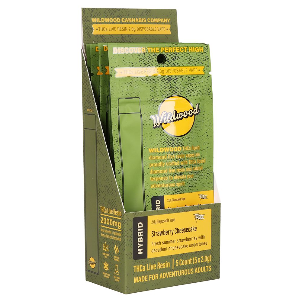 Wildwood Dispensary Grade Live Resin THCA Disposable | 2g | 5ct Display - Discreet Smoker