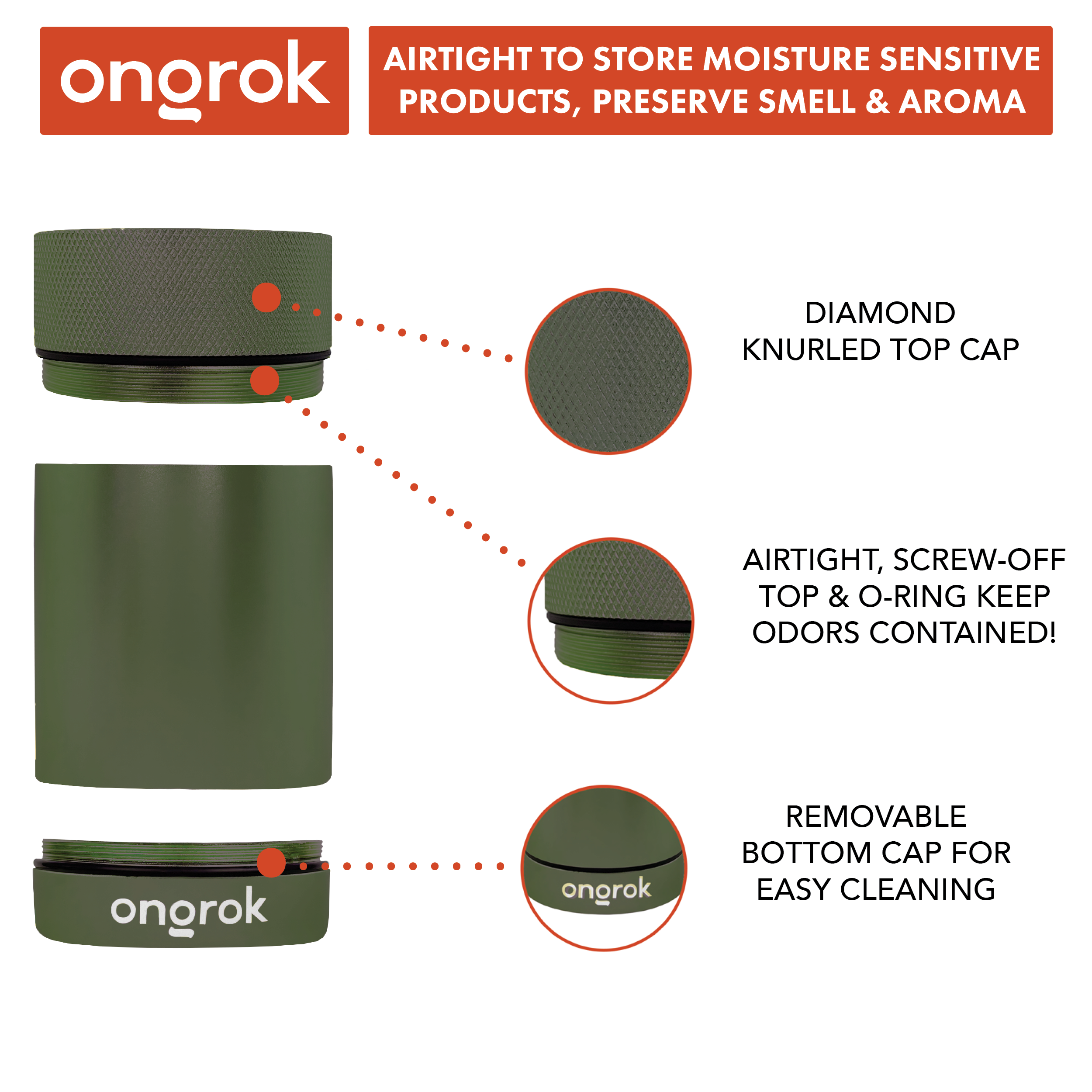Ongrok Aluminum Metal Storage Jar - Discreet Smoker