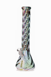 Daze Glass - 16 Inch Iridescent Spiral Glass Water Pipe - Discreet Smoker