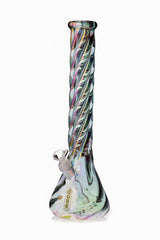 Daze Glass - 16 Inch Iridescent Spiral Glass Water Pipe - Discreet Smoker