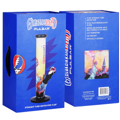 The Grateful Dead x Pulsar Inside Print Straight Tube Glass Water Pipe | 11.25" | 14mm F - Discreet Smoker