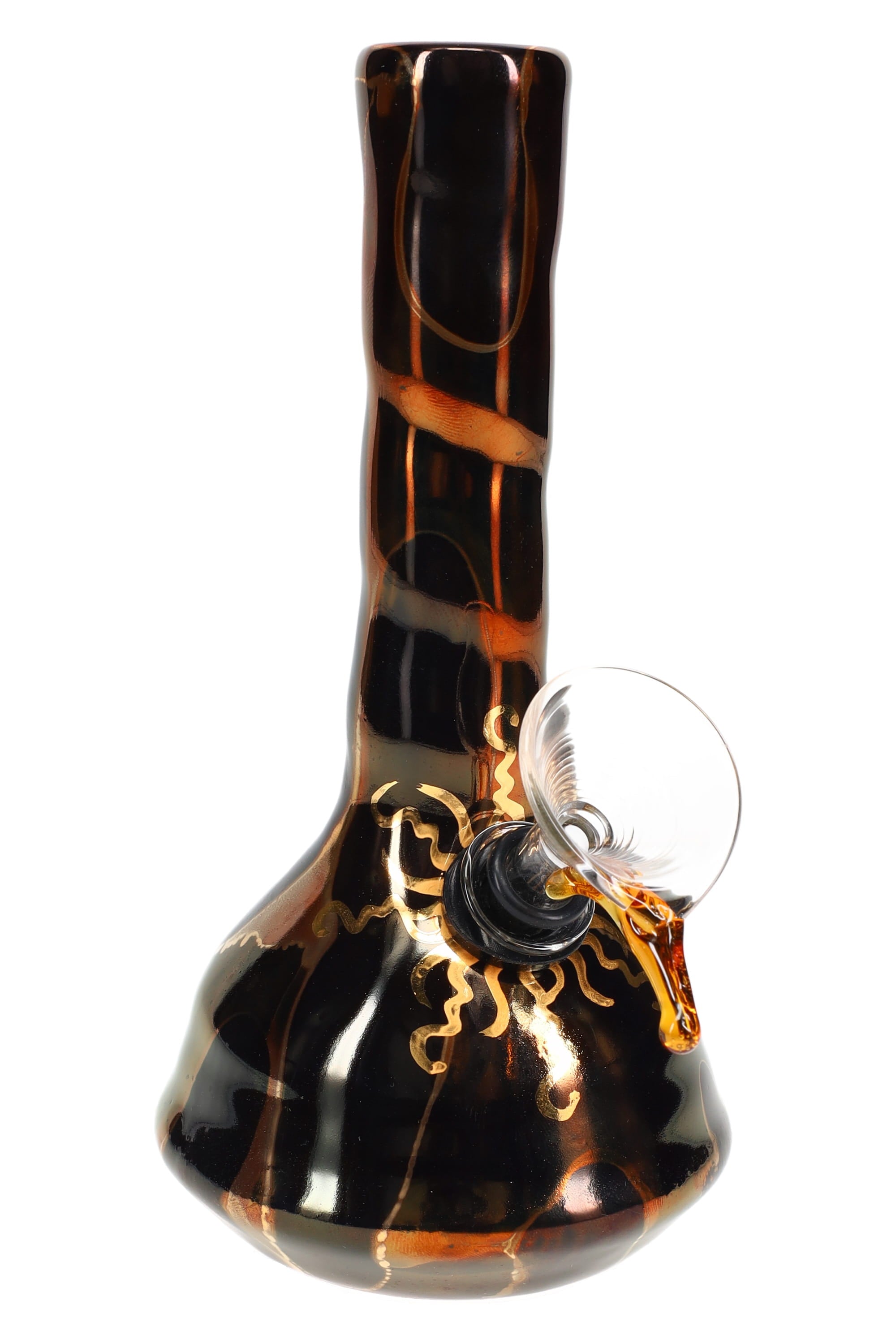 Ancient Creations Ceramics 6″ Ceramic Beaker Bong – 22K Gold – US-Made - Discreet Smoker