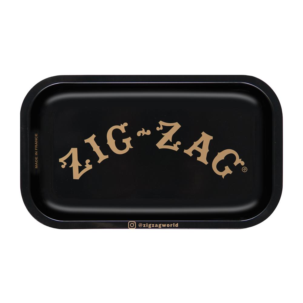 Zig Zag Small Metal Rolling Tray | Black - Discreet Smoker