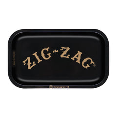Zig Zag Small Metal Rolling Tray | Black - Discreet Smoker
