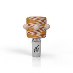 CYLINDER ZIG ZAG STRIPPED FLOWER BOWL PIECES - Discreet Smoker