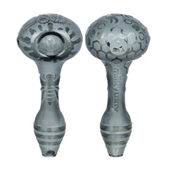 Milkyway Bee Hive Sandblasted Glass Spoon Pipe | 4.5" - Discreet Smoker