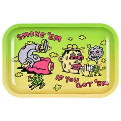 Pulsar Metal Rolling Tray W/ Lid - 11" x 7" / Smoke Em - Discreet Smoker
