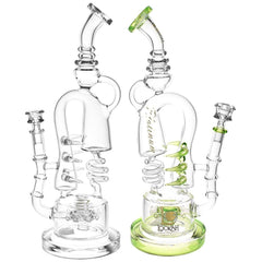 Lookah Glass Spiral Recycler Water Pipe | 14.75" | 14mm F - Discreet Smoker