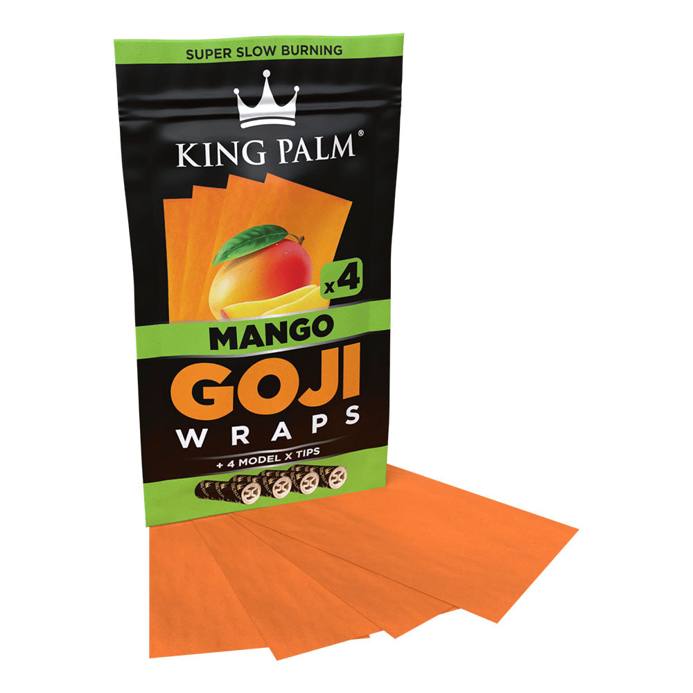 King Palm Goji Wraps & Filter Tips | 4pk | 15pc Display - Discreet Smoker