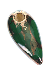 Ancient Creations Ceramics 4″ Oval Ceramic Hand Pipe – Brass Screen – US-Made