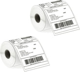 4X6 Thermal Shipping Labels - 2 Rolls of 250, Perforated & Smudge-Proof Direct Thermal Labels Compatible with Rollo, Zebra, for Amazon UPS Fedex Shopify