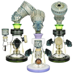 Pulsar Hieroglyphs Ramses Water Pipe - 10"/14mm F/Colors Vary - Discreet Smoker