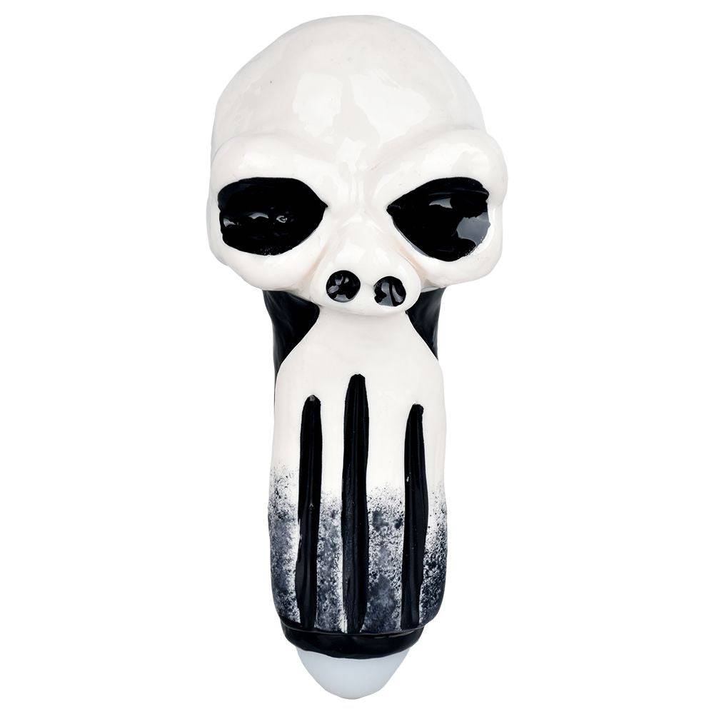 Punishing Skull Enamel on Glass Hand Pipe - 5.25" - Discreet Smoker