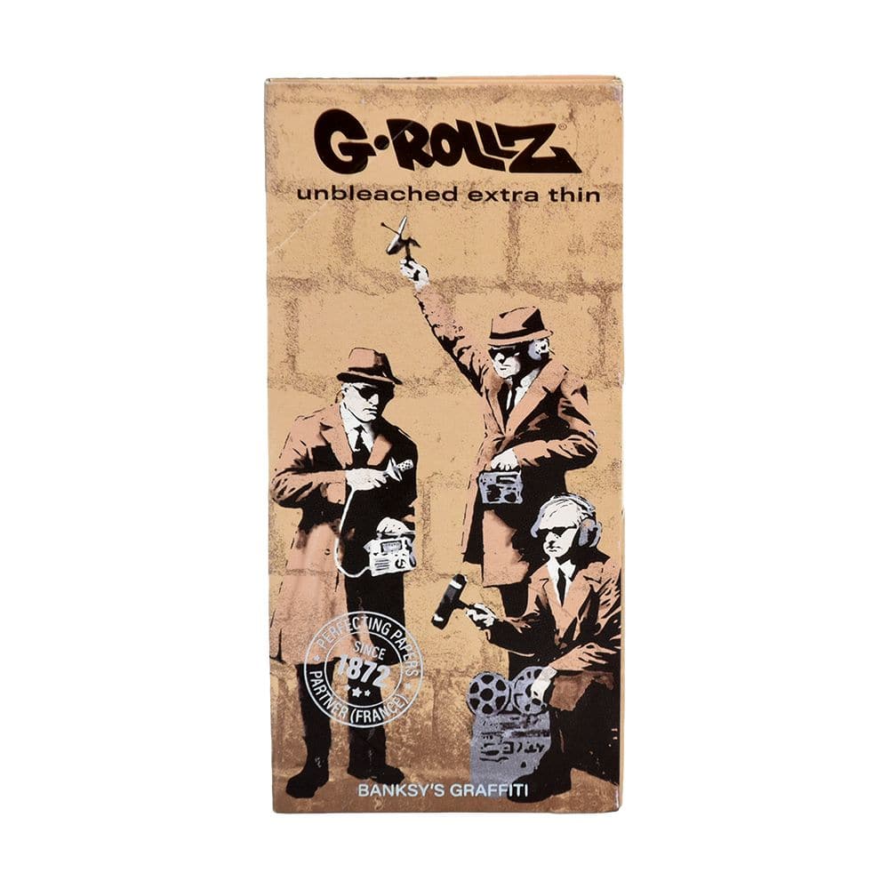 G-ROLLZ x Banksy's Graffiti Papers + Tips | 50pc | King Size | 16pk Display - Discreet Smoker